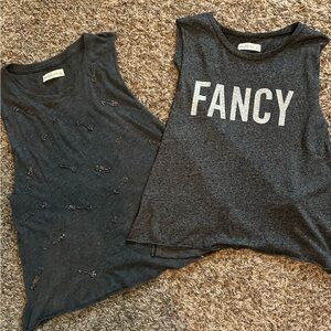 Abercrombie & Fitch Dark Gray Tank Tops Set Size L